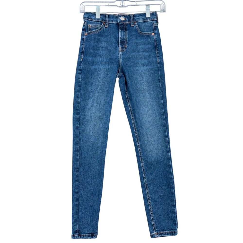 Topshop Moto Jamie High Rise Skinny Jeans Medium Blue Wash W26 L30 Womens